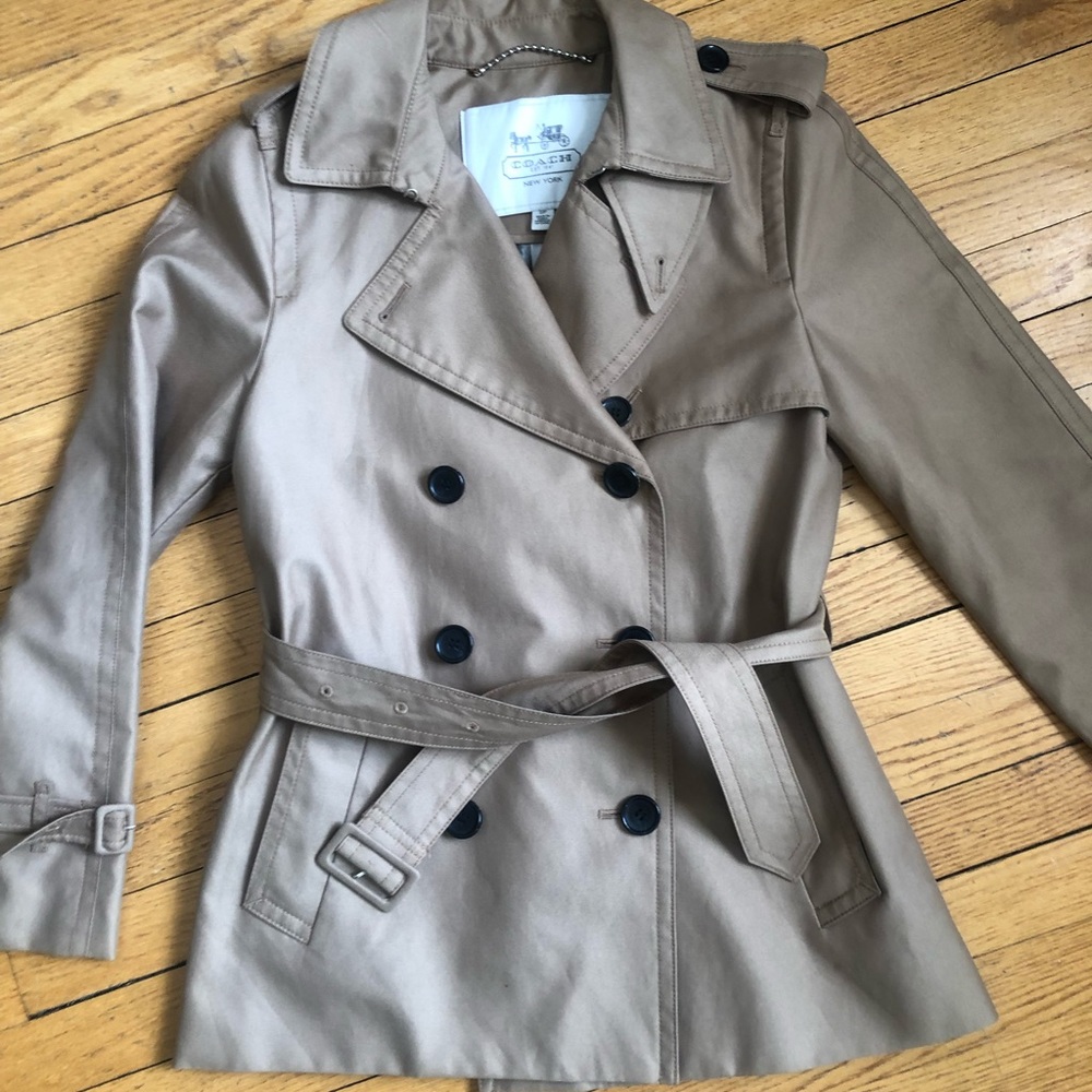 Coach women’s short trench coat.
